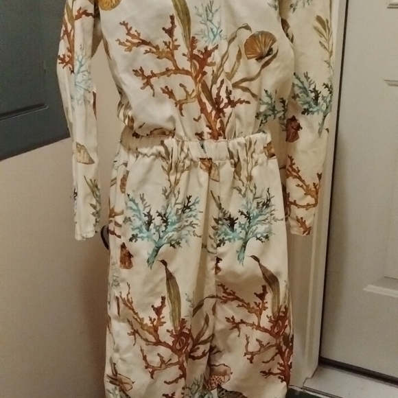 Handmade Pants - Beige Coral Shells Jumpsuit